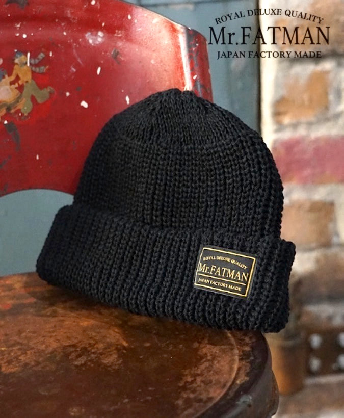 Mr. FATMAN - Watch Cap - 100% Cotton - Model: HUE - Black