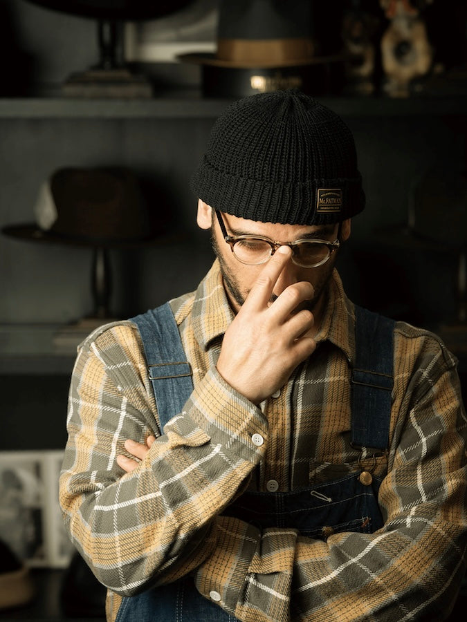 Mr. FATMAN - Watch Cap - 100% Cotton - Model: HUE - Black