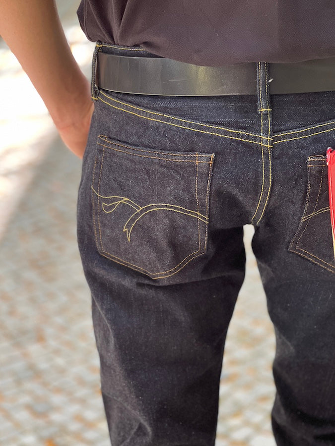 FN-3002 - DOSHABURI FADE Bandana - Tight Tapered - 14.5oz Selvedge Denim - U.S. Texas Cotton - One Washed