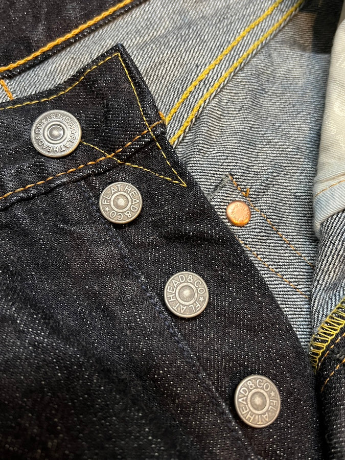 FN-3002 - DOSHABURI FADE Bandana - Tight Tapered - 14.5oz Selvedge Denim - U.S. Texas Cotton - One Washed