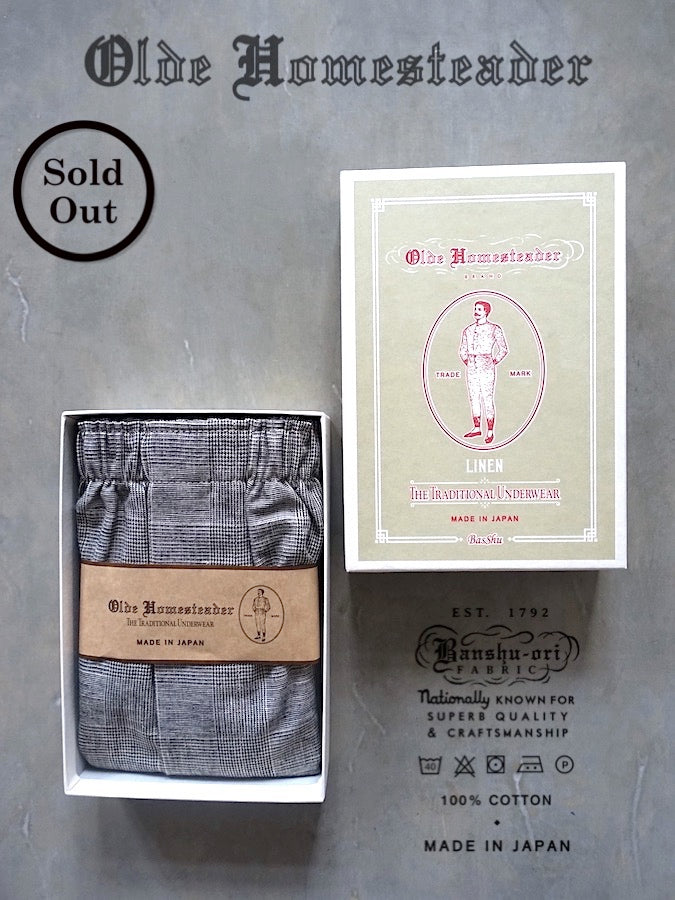 OLDE HOMESTEADER - Woven Boxer - Linen - Glen Plaid Black