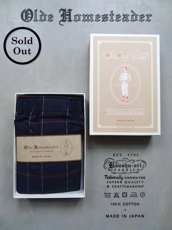 OLDE HOMESTEADER - Woven Boxer - Traditional Cotton Flannel - Navy