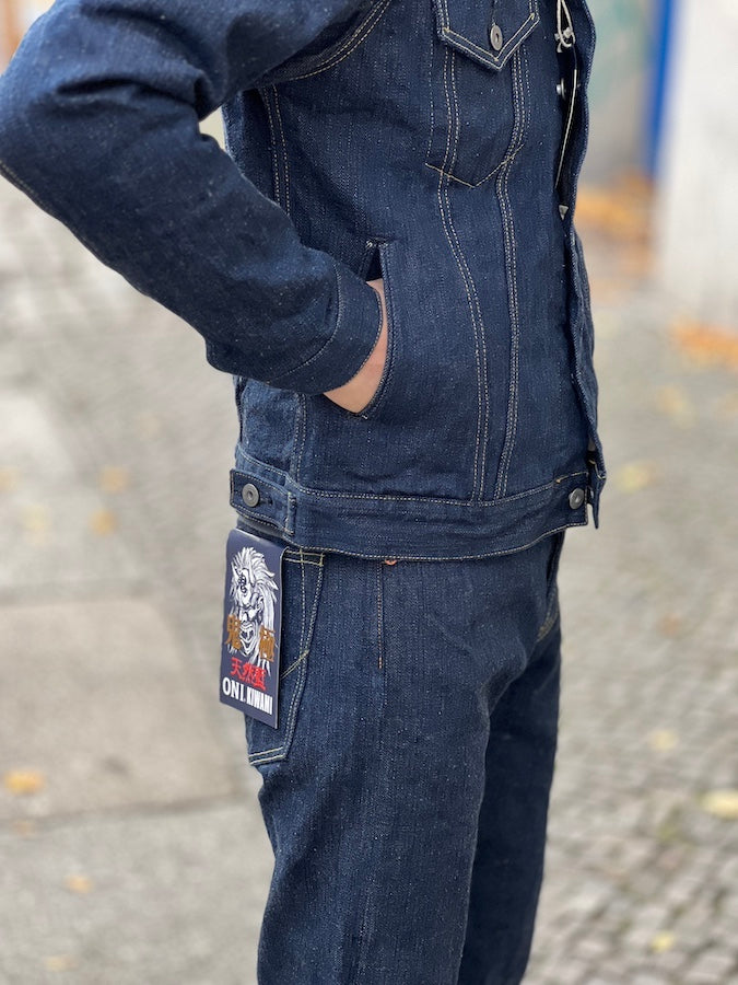 ONI Denim - 02527P - 3rd Type Jacket with side pockets - KIWAMI - NATURAL INDIGO - Rope Dyed - 16oz Selvedge Denim