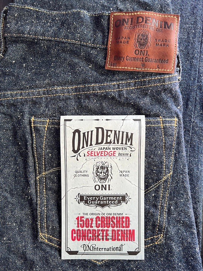 ONI Denim - 622-CCD - 15oz Selvedge "CRUSHED CONCRETE DENIM"- Relax Tapered