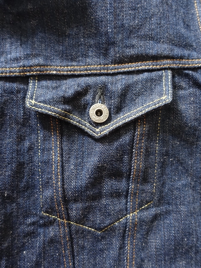 ONI Denim - 02527P - 3rd Type Jacket with side pockets - KIWAMI - NATURAL INDIGO - Rope Dyed - 16oz Selvedge Denim