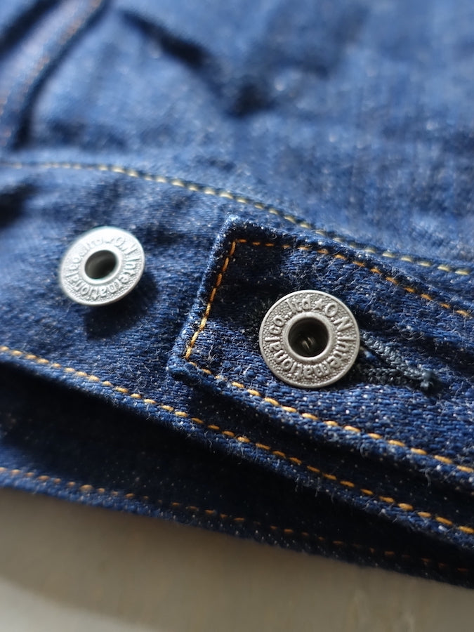 ONI Denim - 02527P - 3rd Type Jacket with side pockets - KIWAMI - NATURAL INDIGO - Rope Dyed - 16oz Selvedge Denim