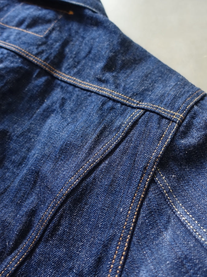 ONI Denim - 02527P - 3rd Type Jacket with side pockets - KIWAMI - NATURAL INDIGO - Rope Dyed - 16oz Selvedge Denim