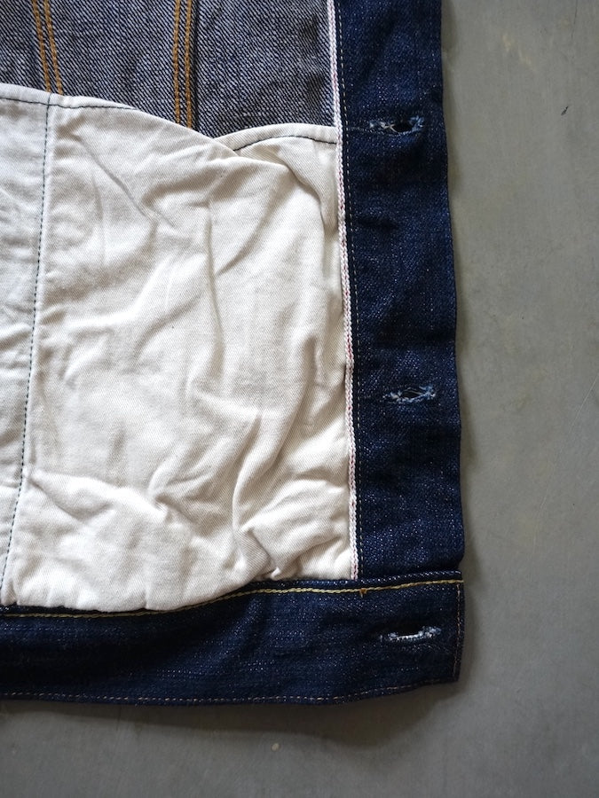 ONI Denim - 02527P - 3rd Type Jacket with side pockets - KIWAMI - NATURAL INDIGO - Rope Dyed - 16oz Selvedge Denim