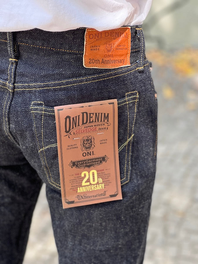 ONI Denim ** 20th Anniversary ** 544 Weft Olive-Ish Gray - 20oz Selvedge Denim - Stylish Tapered + FREE BANDANA