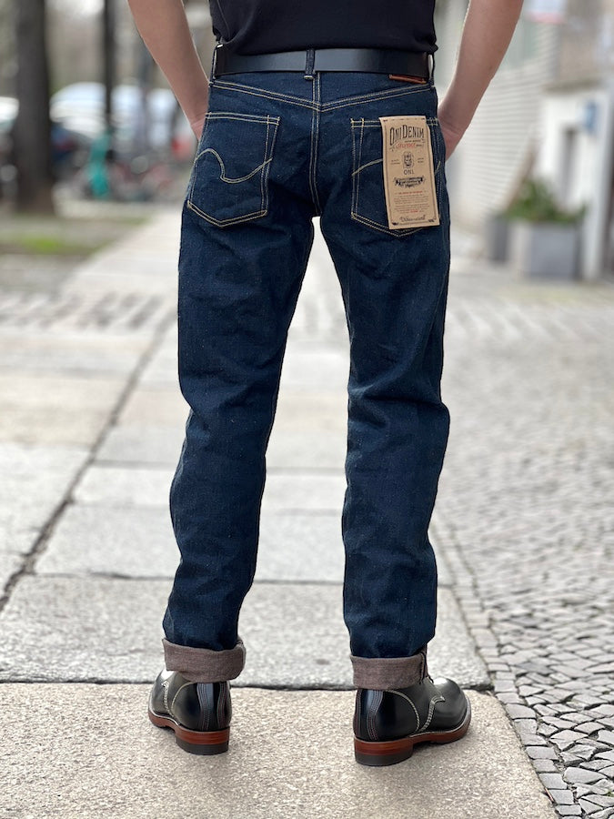 ONI Denim - 246ZR-KAKBR - 20oz SECRET DENIM KABUKI - WEFT KAKISHIBU COLOR  - "KABUKIMIMI" -  Neat Straight