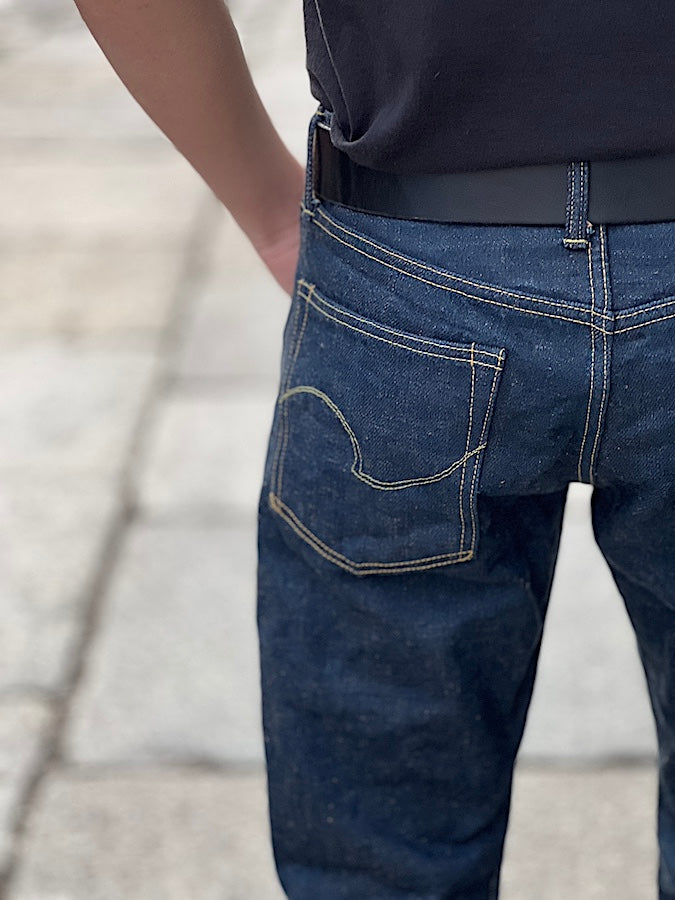 ONI Denim - 246ZR-KAKBR - 20oz SECRET DENIM KABUKI - WEFT KAKISHIBU COLOR  - "KABUKIMIMI" -  Neat Straight