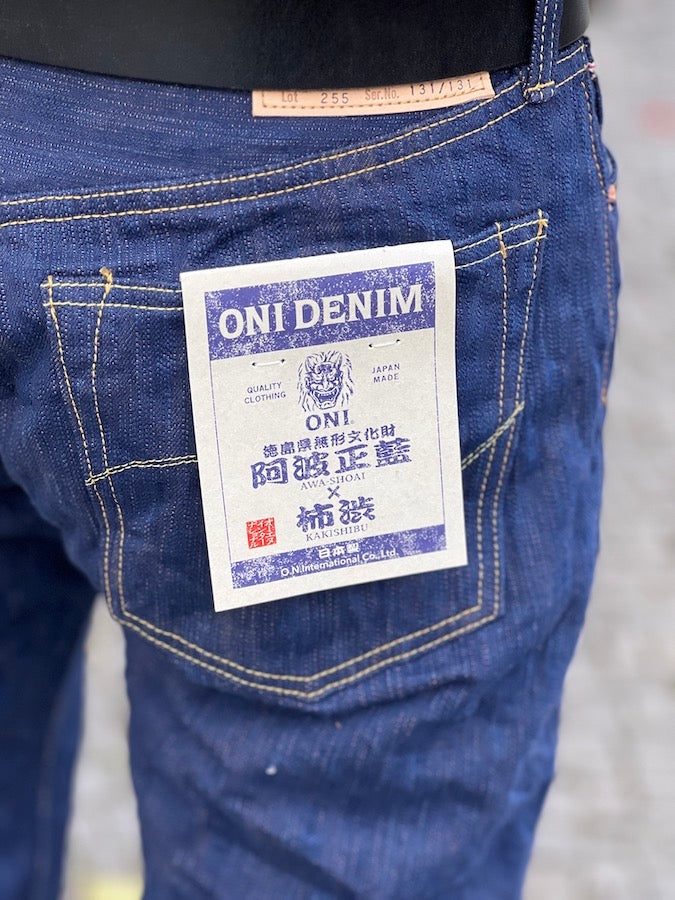 ONI Denim - 255ASKS - LIMITED EDITON -17oz Selvedge Denim - AWA SHOAI x KAKISHIBU - 阿波正藍 × 柿渋 - Regular Straight
