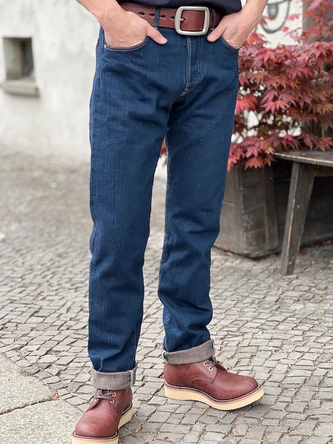 ONI Denim - 510-SHM-KIWAMI "Topping with Beige" - 16oz Natural Indigo Rope Dyed - SEMI-HANDMADE - Neat Straight