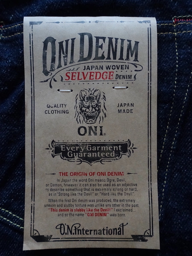 ONI Denim - 547DIZR - TRIPLE STITCHED - 20oz Dark Indigo SECRET DENIM  - Semi-Tight Straight
