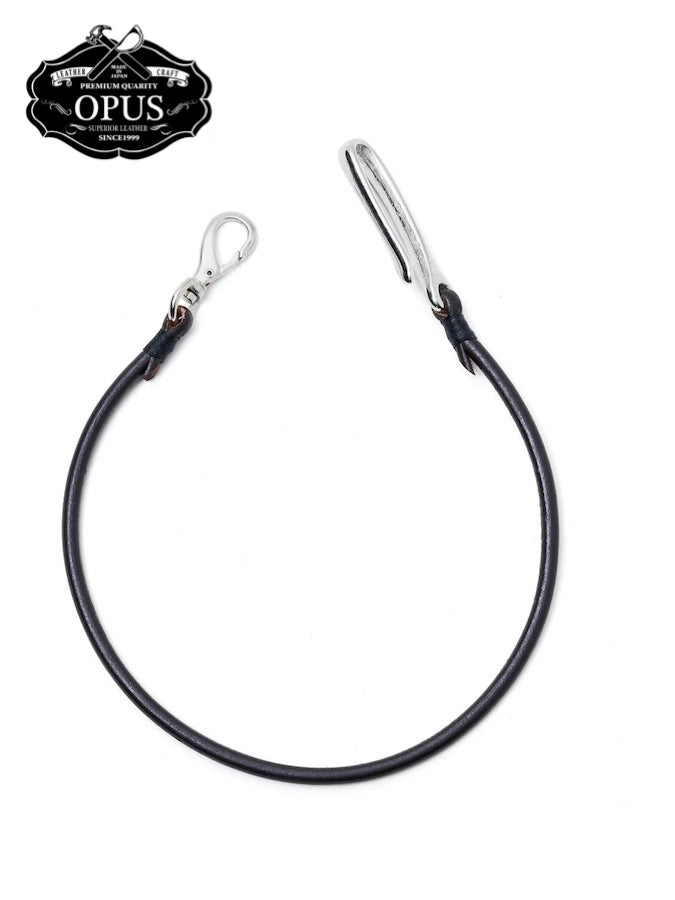 6mm Saddle Leather - Fish Hook - Wallet Rope - Black