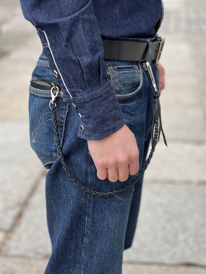 4 Strand Round Braid - Fish Hook - Woven Wallet Rope - Black