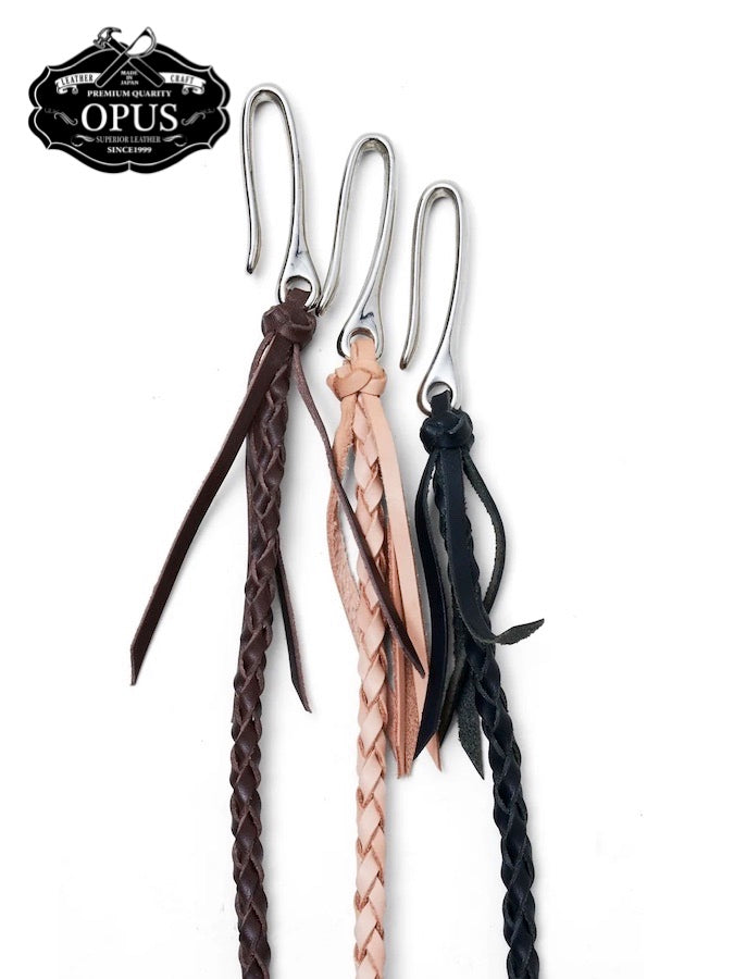 4 Strand Round Braid - Fish Hook - Woven Wallet Rope - Black