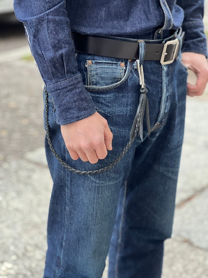 4 Strand Round Braid - Fish Hook - Woven Wallet Rope - Black