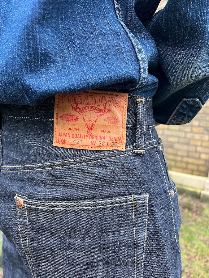 Pherrow's 421SW Jeans - 13.75oz "Yellow & White" Selvedge Denim - Mid Rise - Regular Straight