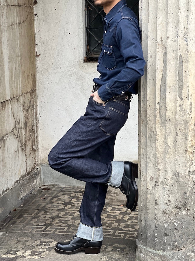 Pherrow's 521SW Jeans - 13.5oz "Yellow & White" Selvedge Denim with vintage details - High Rise - Regular Straight