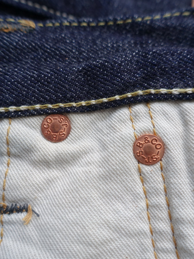 Pherrow's 521SW Jeans - 13.5oz "Yellow & White" Selvedge Denim with vintage details - High Rise - Regular Straight