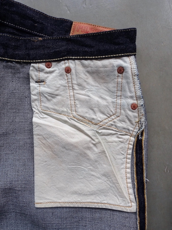 Pherrow's 521SW Jeans - 13.5oz "Yellow & White" Selvedge Denim with vintage details - High Rise - Regular Straight