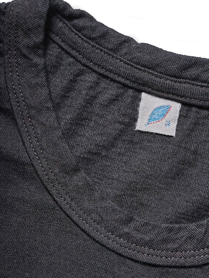 Pure Blue Japan - LS-5011-IDBK - Indigo + Black - Crew Neck - Long Sleeve T-Shirt