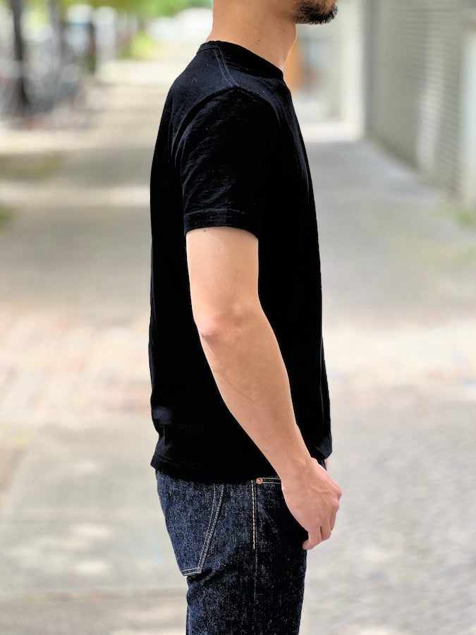 Pure Blue Japan SS-5011-IDBK - Indigo Black- Crew Neck - Short Sleeve T-Shirt