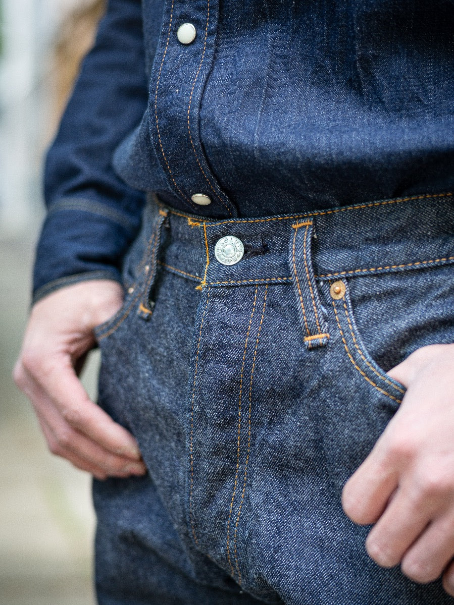 RESOLUTE  710 - One Washed - 14oz Japanese Selvedge Denim - RESOLUTE’s core model - A model based on Levi’s 501 “Model 66” - Tight Straight