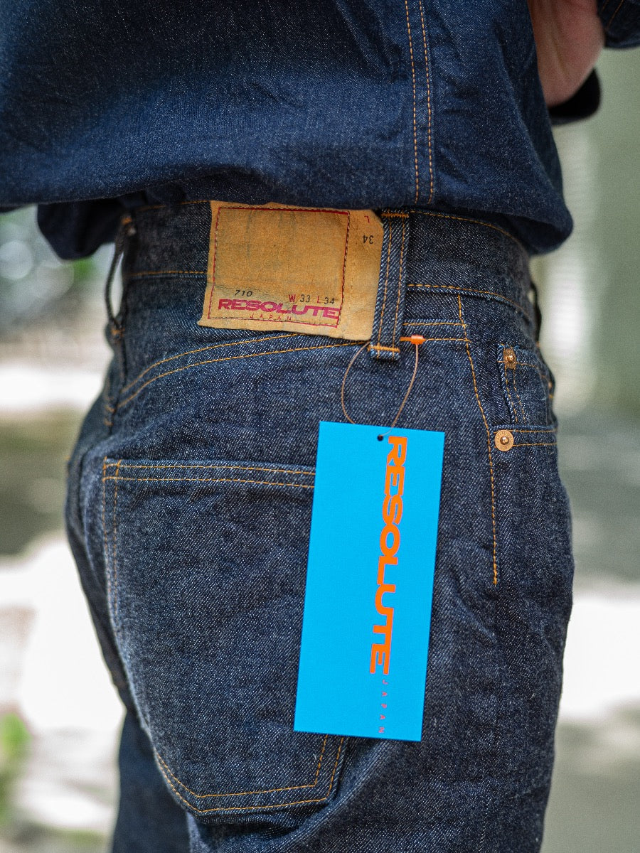 RESOLUTE  710 - One Washed - 14oz Japanese Selvedge Denim - RESOLUTE’s core model - A model based on Levi’s 501 “Model 66” - Tight Straight