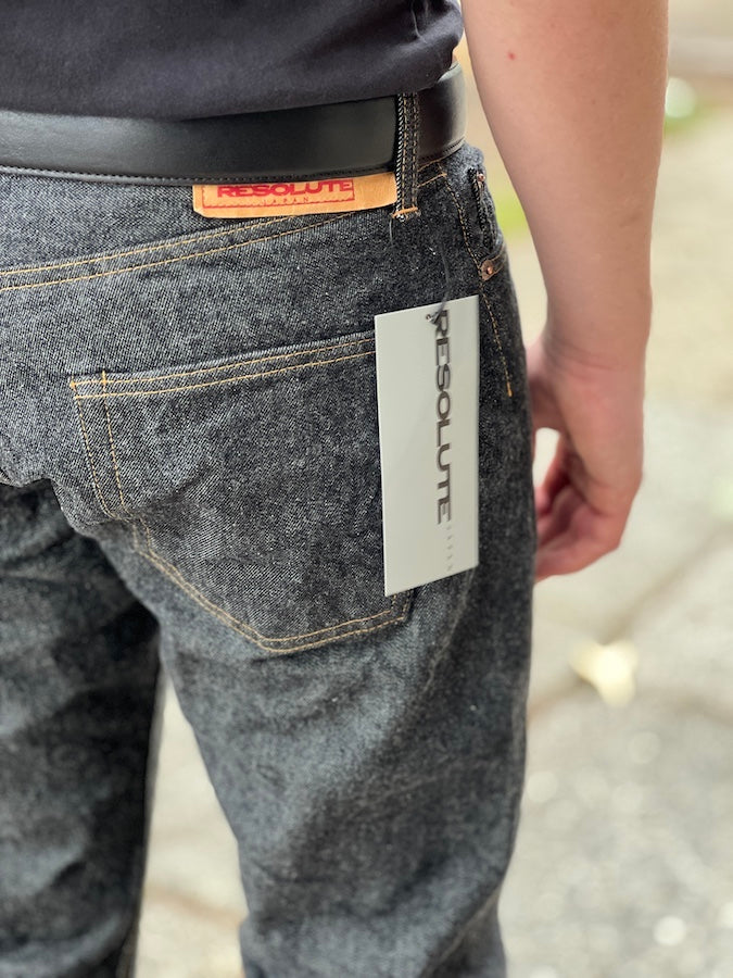 RESOLUTE  GB714 - 15th Anniversary GHOST BLACK War Model  (WWII Model) 13.5oz Japanese Selvedge Denim  - Straight Cut