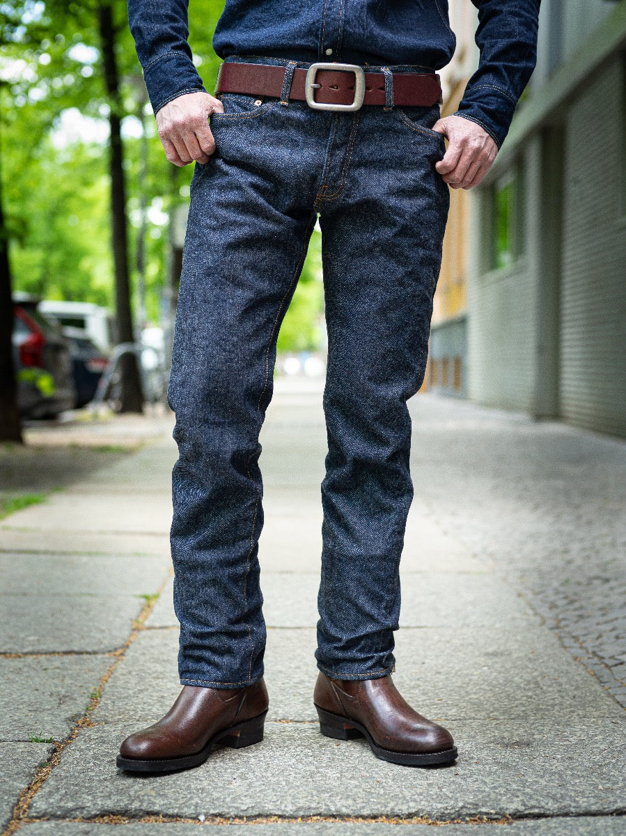 RESOLUTE  713 - One Washed - 14oz Japanese Selvedge Denim - Low Rise Type - Tapered Straight Line exactly the same as 710 model