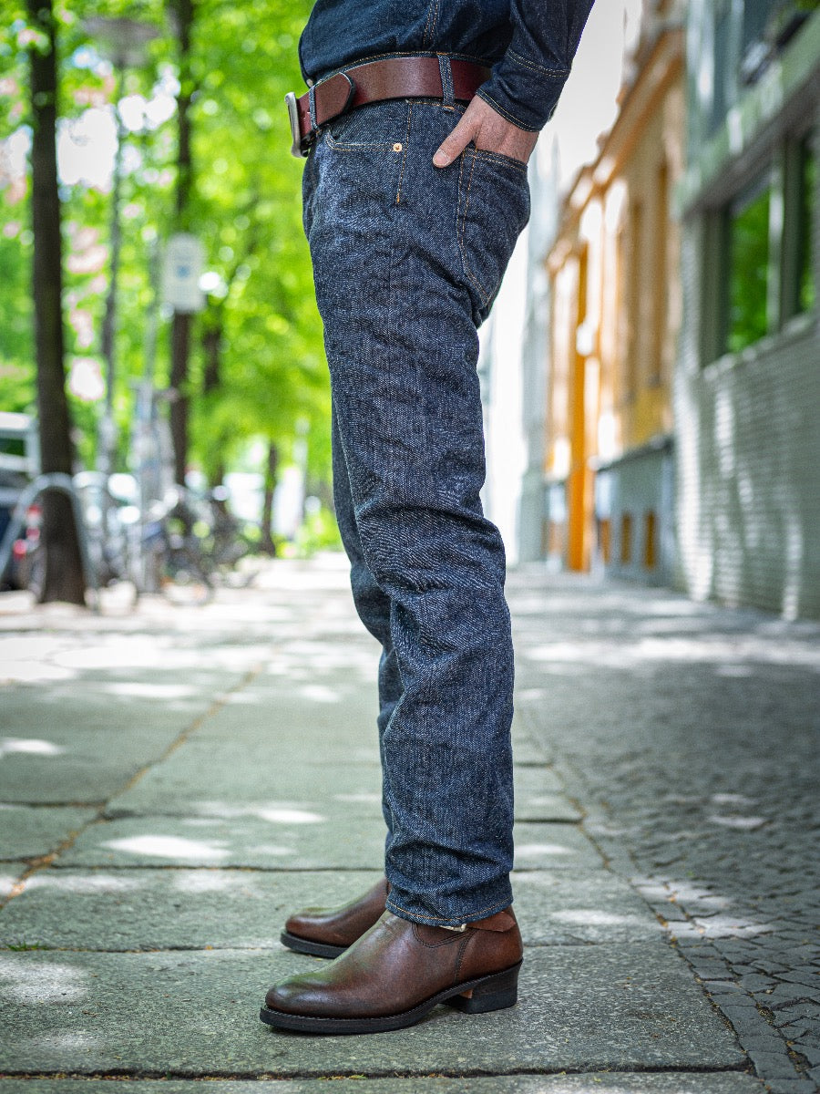 RESOLUTE  713 - One Washed - 14oz Japanese Selvedge Denim - Low Rise Type - Tapered Straight Line exactly the same as 710 model