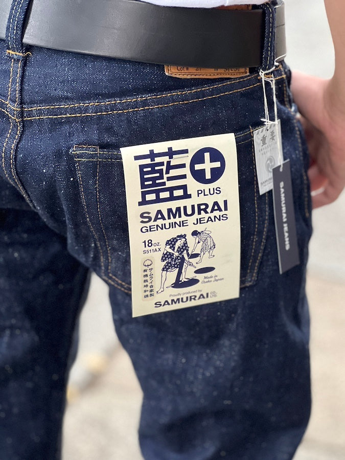 S511AX  "AI PLUS" 18oz Selvedge Denim - Natural Indigo & Indigo Mix - Slim Tapered