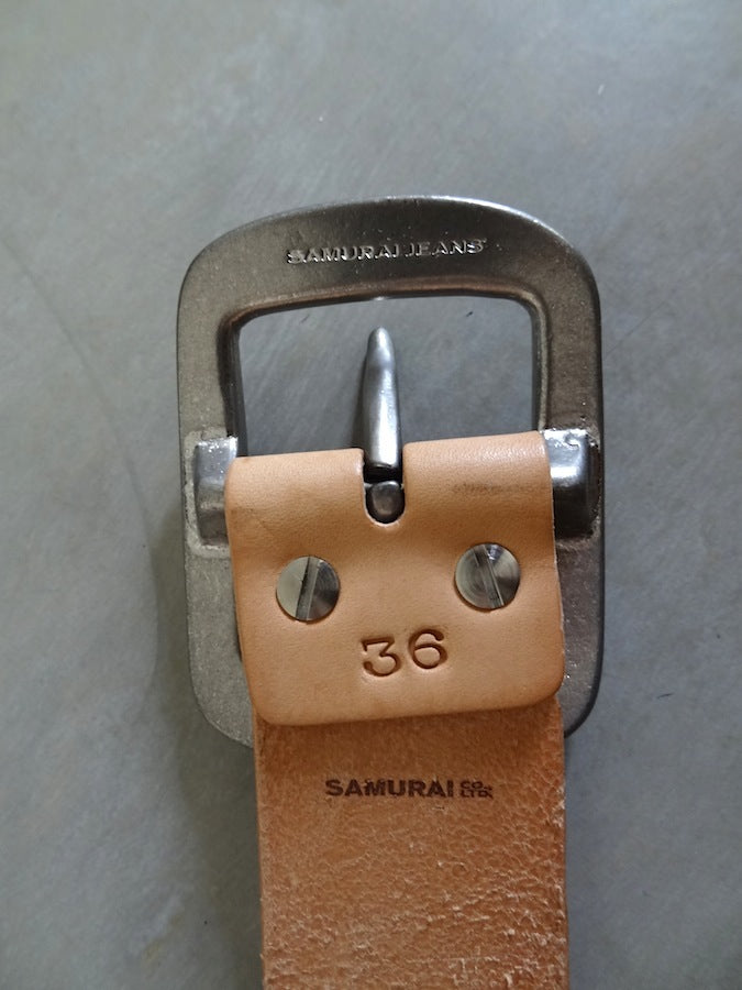 W001 - Super Heavyweight  - Curved Leather Belt - Tan - The strongest belt you can get !