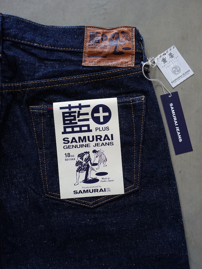 S511AX  "AI PLUS" 18oz Selvedge Denim - Natural Indigo & Indigo Mix - Slim Tapered