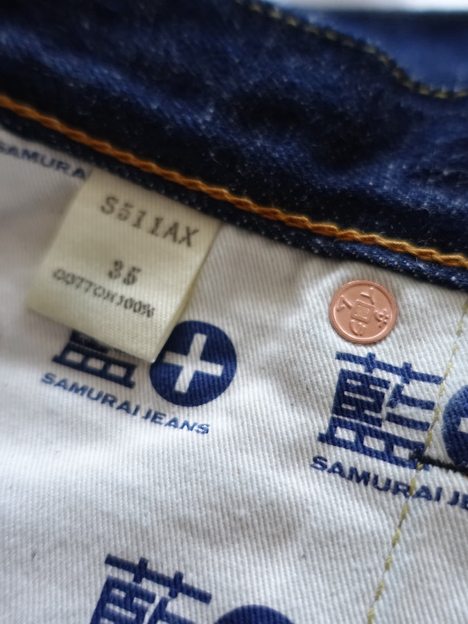 S511AX  "AI PLUS" 18oz Selvedge Denim - Natural Indigo & Indigo Mix - Slim Tapered
