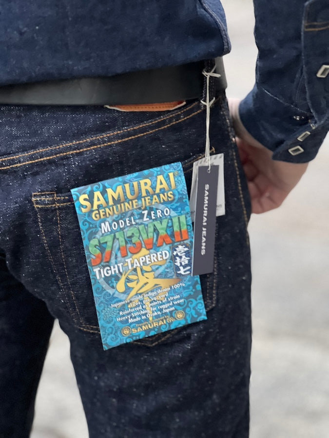 S713VXII - 17oz BUSHIDO Selvedge Denim - ZERO Series  - Indigo Dyed - Tight Tapered