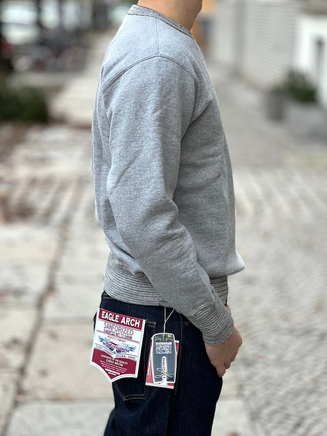 DELUXEWARE - Loopwheeled Sweatshirt - S100-00 [BLACK MIX] - The fabric is produced in Wakayama and sewn on vintage UNION SPECIAL-Flat Seamer machines - PAT A