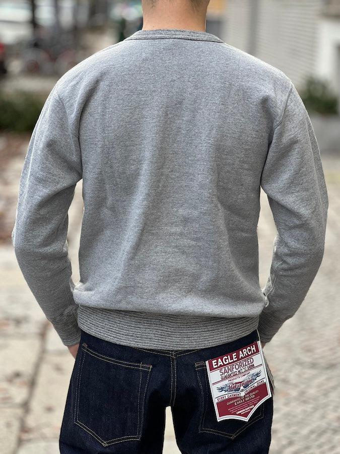 DELUXEWARE - Loopwheeled Sweatshirt - S100-00 [BLACK MIX] - The fabric is produced in Wakayama and sewn on vintage UNION SPECIAL-Flat Seamer machines - PAT A