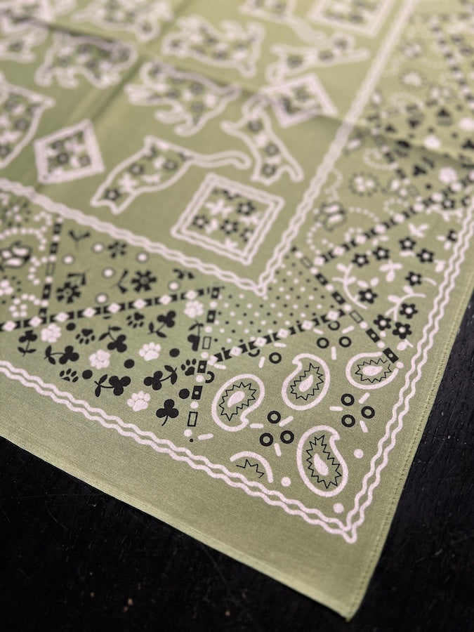 TCB - Two Cats Bandana - Green