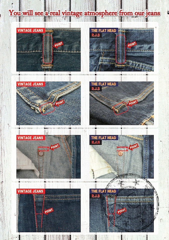THE FLAT HEAD - 3002 - Tight Tapered - 14.5oz Selvedge Denim - U.S. Texas Cotton
