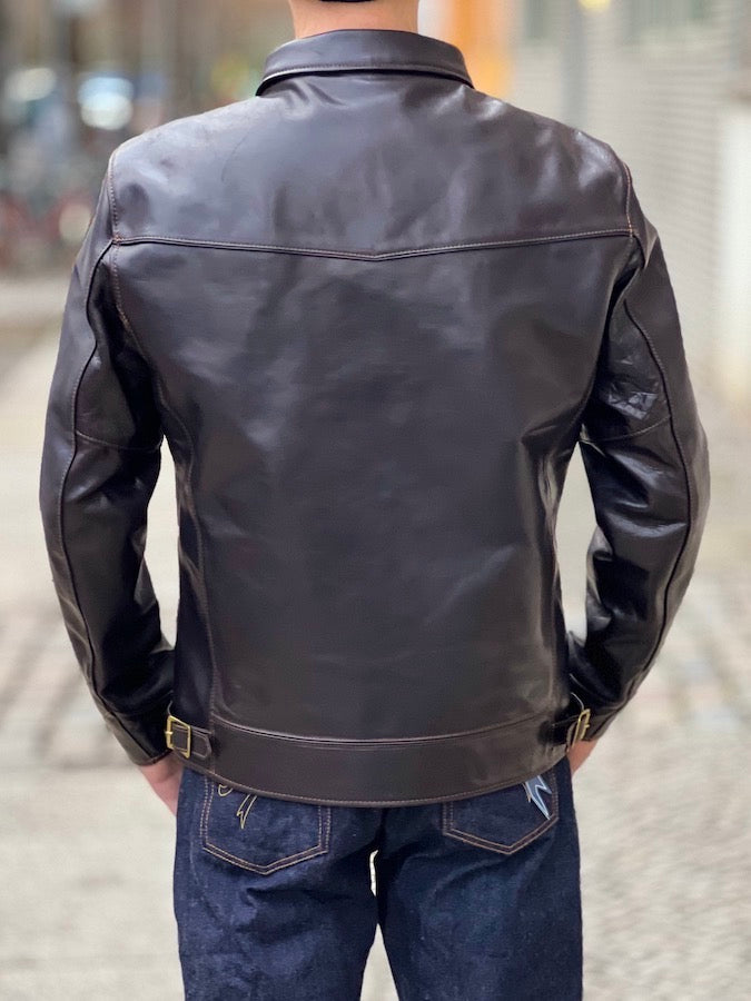 FN-LJ-HS001 - Horsehide - Shinki Hikaku Co. Leather - Single Rider's Jacket - Black