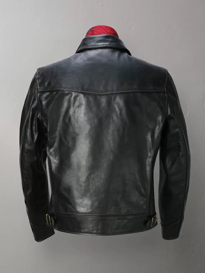 FN-LJ-HS001 - Horsehide - Shinki Hikaku Co. Leather - Single Rider's Jacket - Black