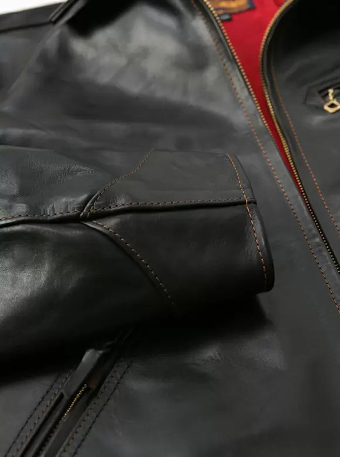 FN-LJ-HS001 - Horsehide - Shinki Hikaku Co. Leather - Single Rider's Jacket - Black