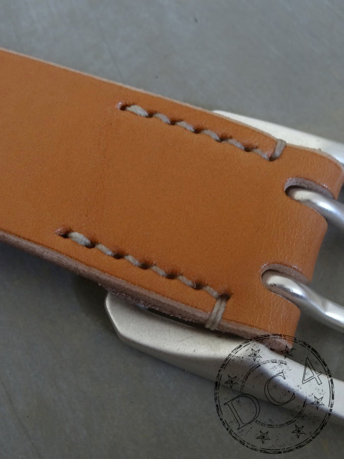 DC4 x The Flat Head - Double Prong - Saddle Leather Belt – Tan