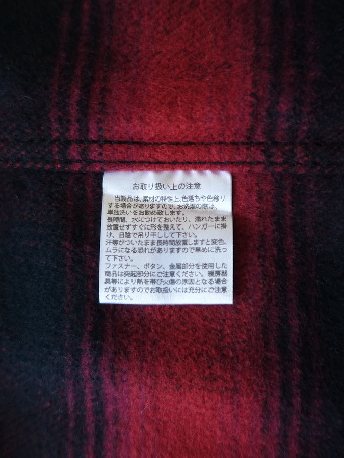 THE FLAT HEAD - Workwear - Ombre Heavy Flannel Shirt - Red/Black