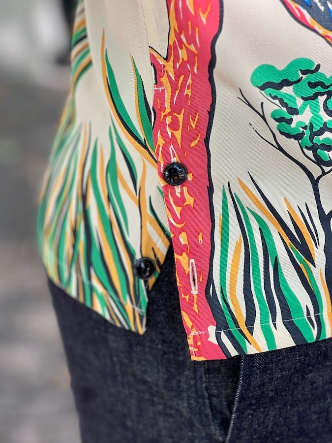 The GROOVIN HIGH - 1940s "PANTHER" Vintage Beach Style S/S Shirt