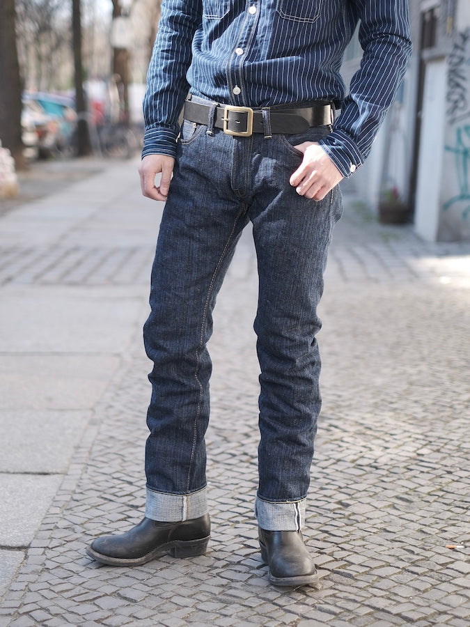 The Strike Gold SG8105【SHOWER SLUBBY】Series - 16oz Horizontal Super Slub Selvedge Denim - Right Hand Twill - STYLISH STRAIGHT