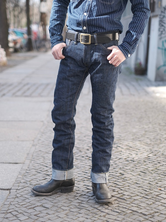 The Strike Gold SG8105【SHOWER SLUBBY】Series - 16oz Horizontal Super Slub Selvedge Denim - Right Hand Twill - STYLISH STRAIGHT